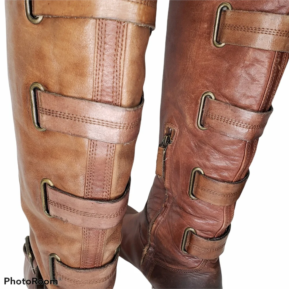 Arturo Chiang Burnished Leather Boots Size 9.5